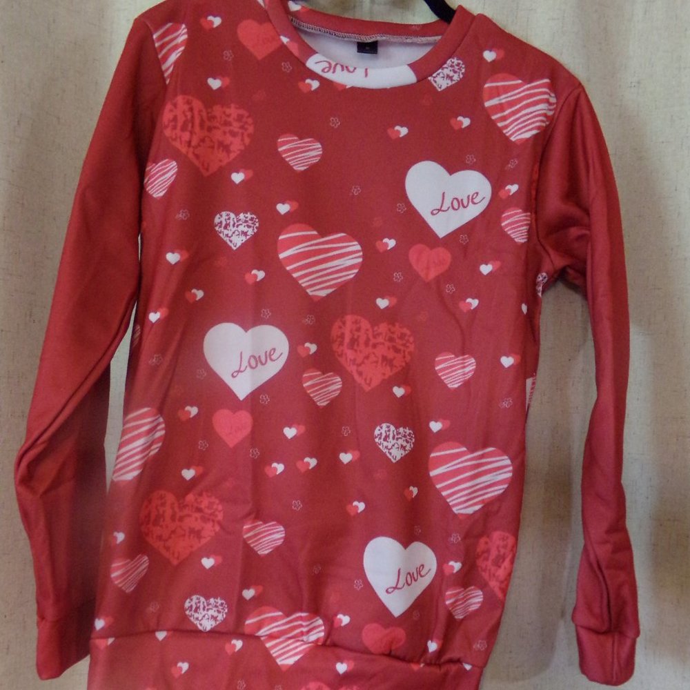 Rust colored hearts and love sweatshirt